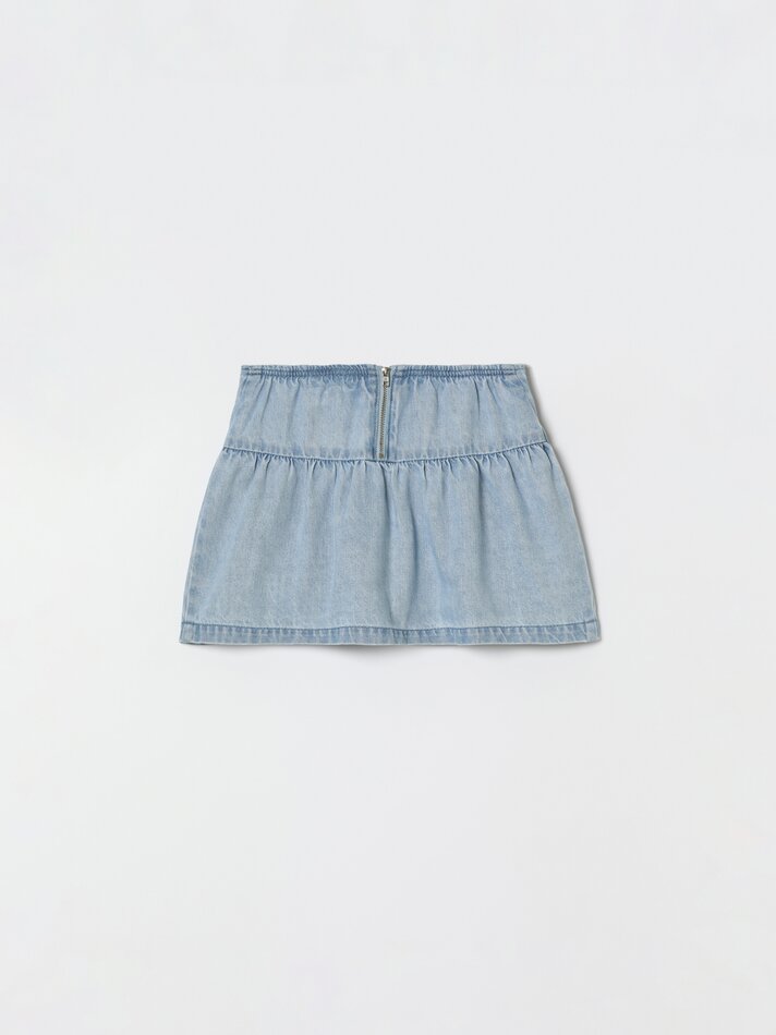 Saia jeans - Azul índigo claro