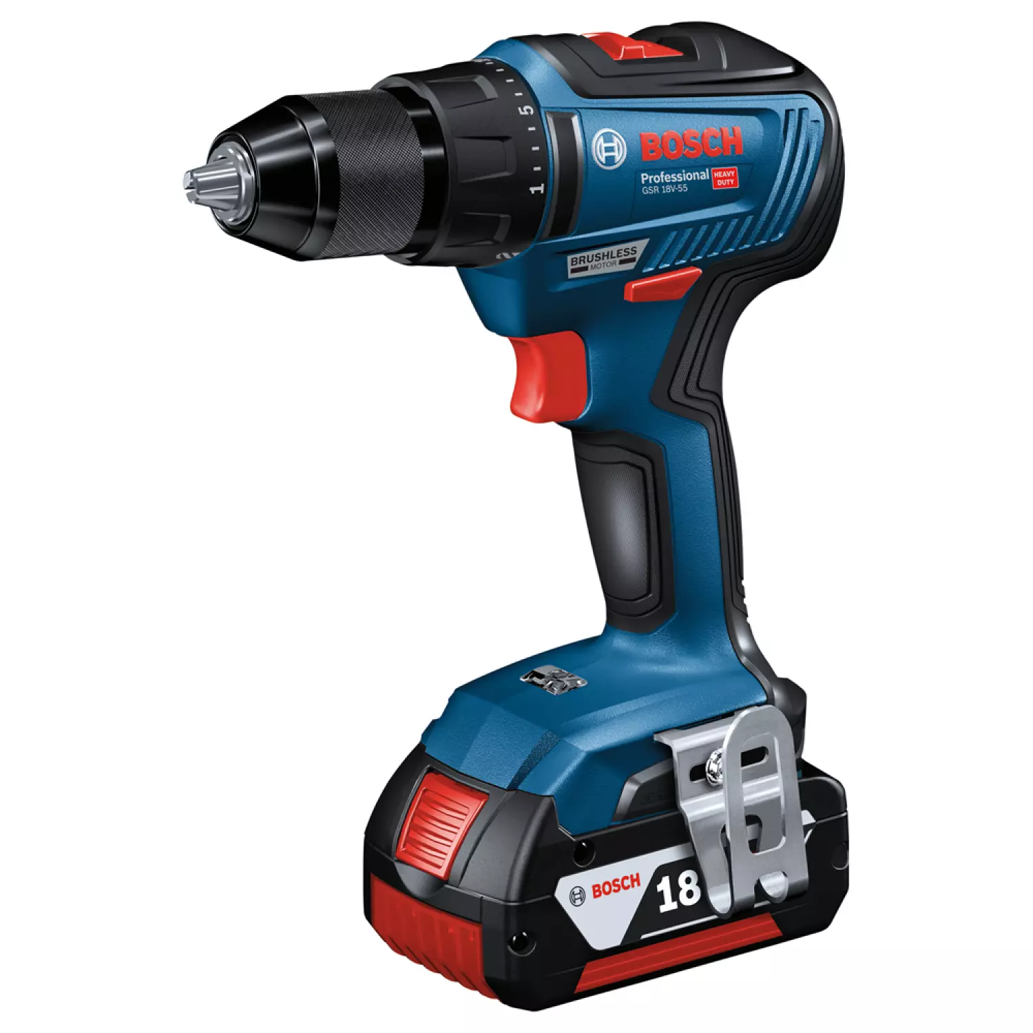 Bosch GSR 18V-55 18V Li-Ion accu schroefboormachine set (2x4.0Ah) in L-Boxx