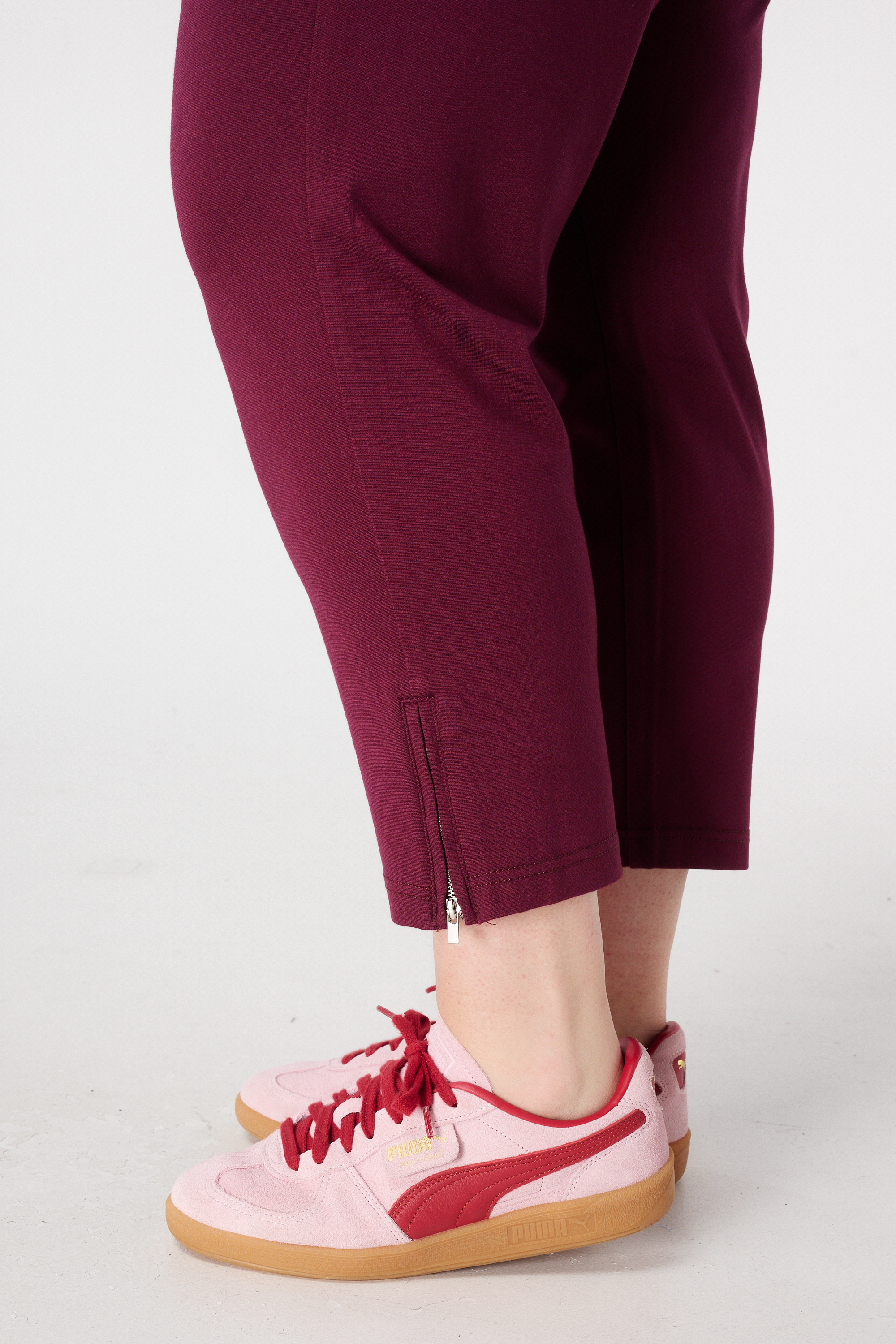 Broek met elastische tailleband Bordeaux