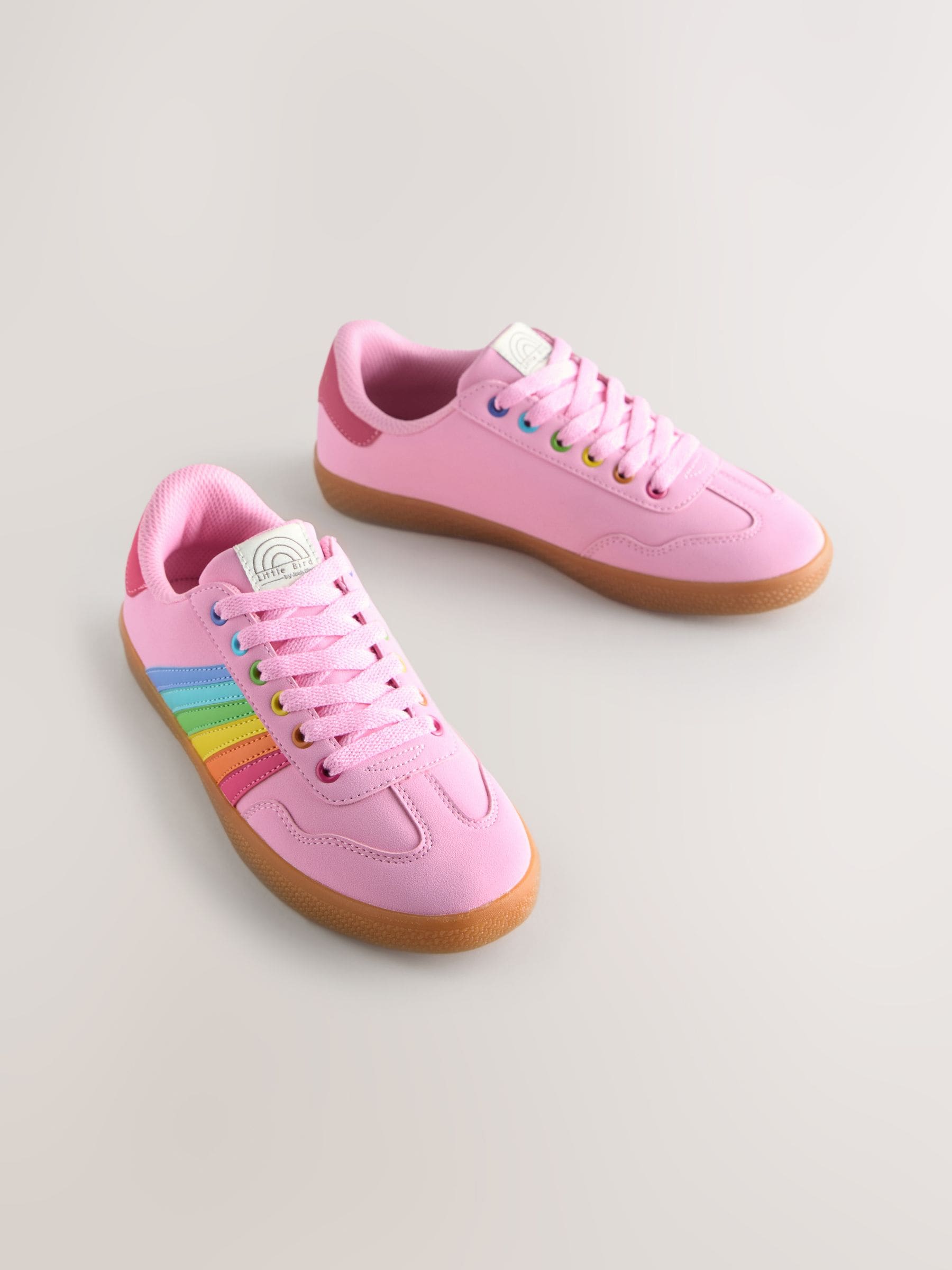 Multi - Little Bird by Jools Oliver Gum Sole sneakers met regenboogstrepen