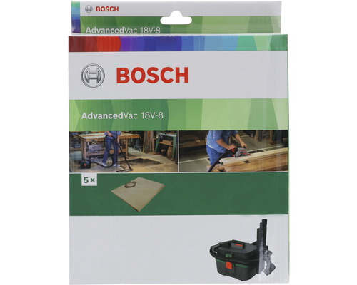 Bosch papieren stofzakken voor UniversalVac 15, AdvancedVac 20, verpakking van 5