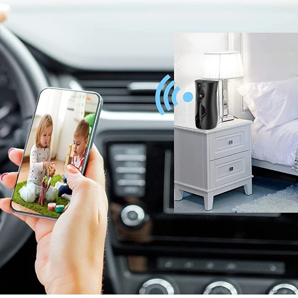 Eingebaute Mini WiFi 1080p IP Kamera in Lufterfrischter-Gehäuse mit Akku   microSD-Kartenslot (iOS/Android) - Schwarz