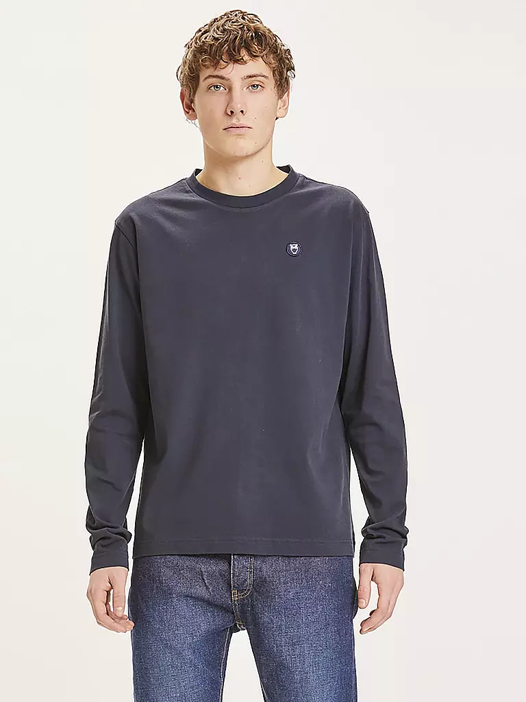 KNOWLEDGE COTTON APPAREL Langarmshirt blau