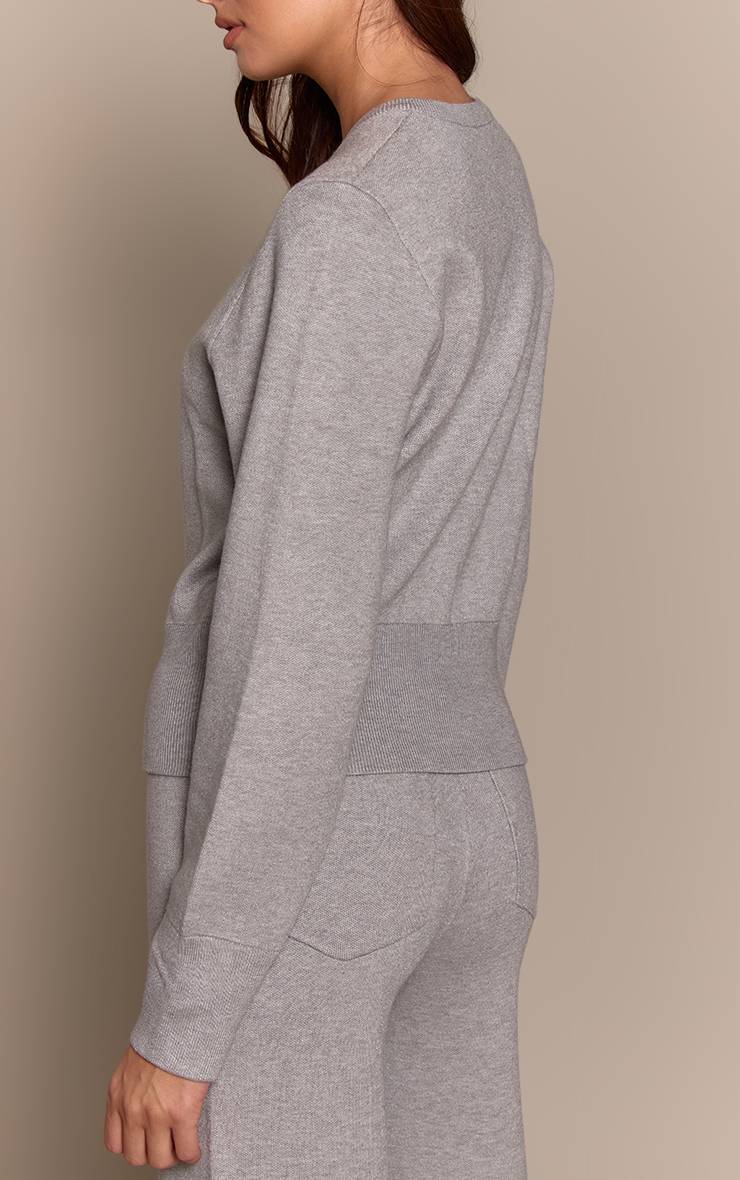 Gris Chiné Pantalon En Maille Compacte