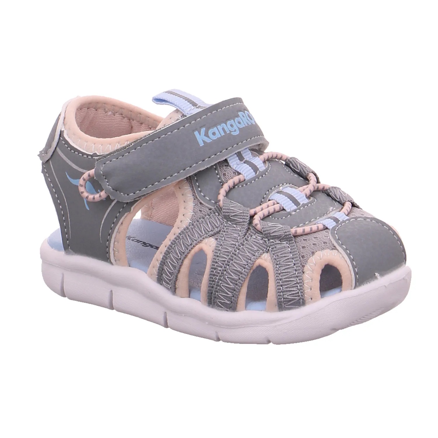 KANGAROOS Baby-Sommer-Bottine Silber Lederimitat  Halboffene Sandale