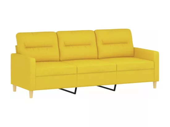 Ensemble de canapés 3 pcs avec coussins Jaune clair Tissu