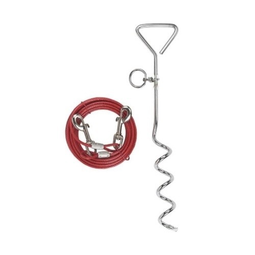 Guia espiral Kerbl vermelha e cinza para cães