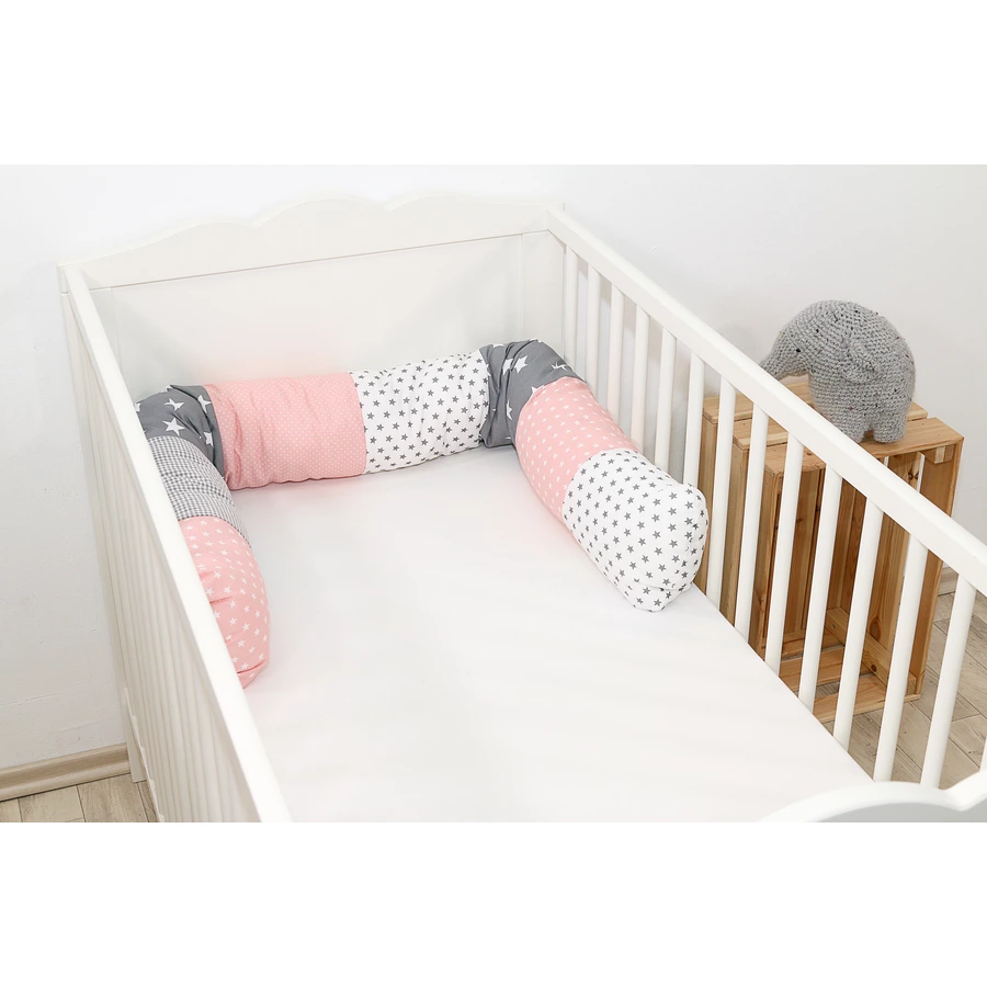 Ullenboom Baby-Bettschlange Rosa Grau 160 cm
