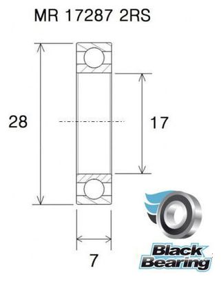 Roulement Black Bearing Céramique MR-17287-2RS 17 x 28 x 7 mm