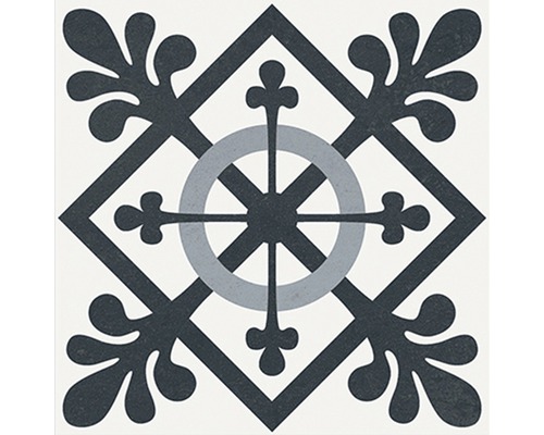 Porseleinen wand- en vloertegel Heritage taco zwart in 76 verschillende designs 16,5 x 16,5 cm
