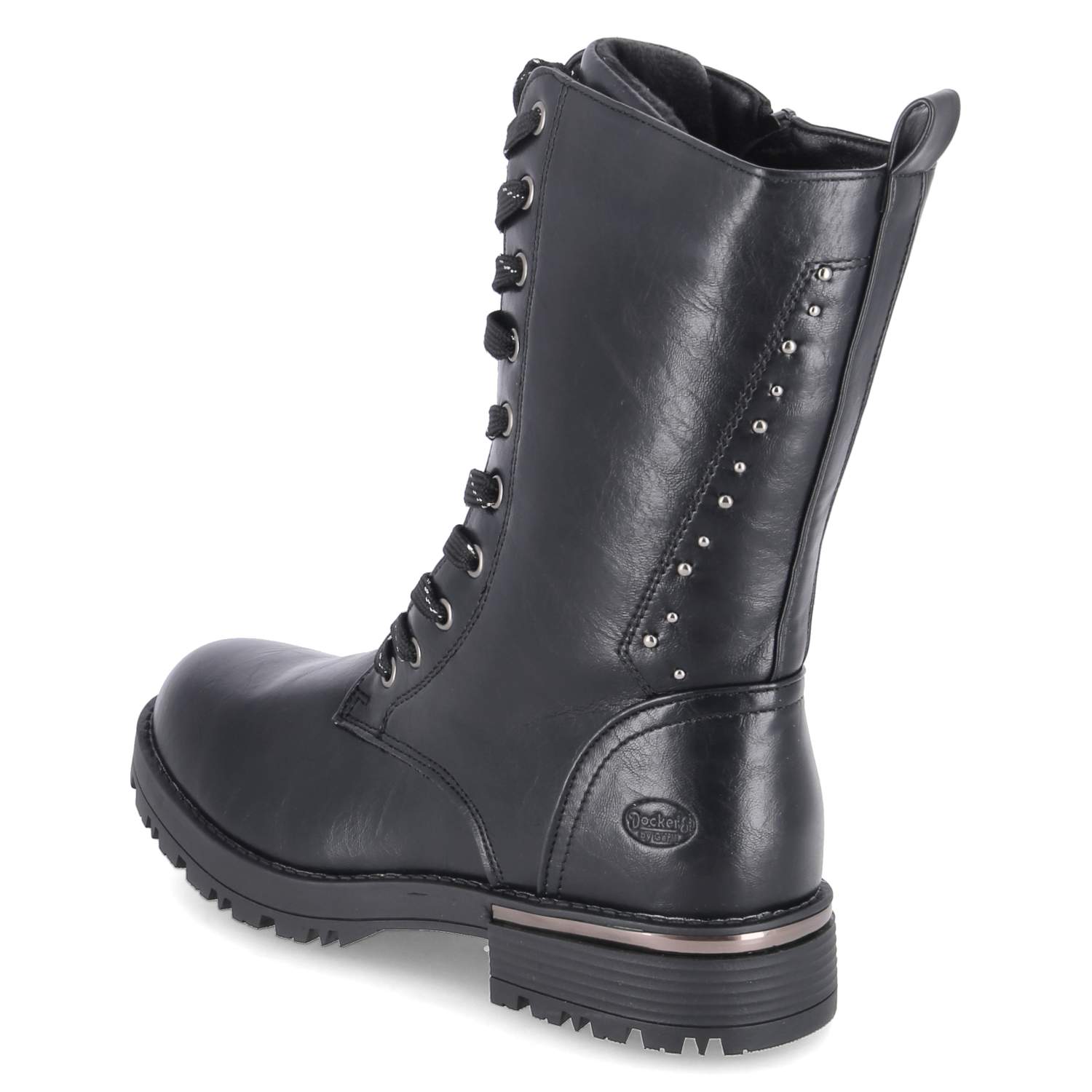 Dockers Schnürstiefeletten - schwarz/silber