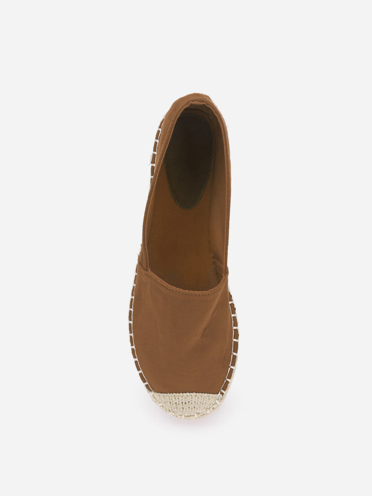 Espadrilles en suédine à plateforme- Camel