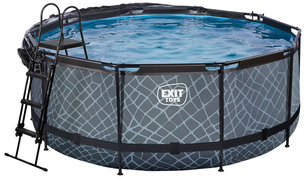 EXIT TOYS Pool Ø360x122cm med pumpe og skærm - Grå