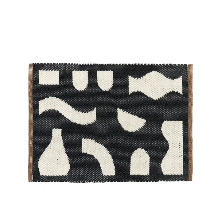 Broste Copenhagen - Ceres Fussmatte, schwarz / off-white