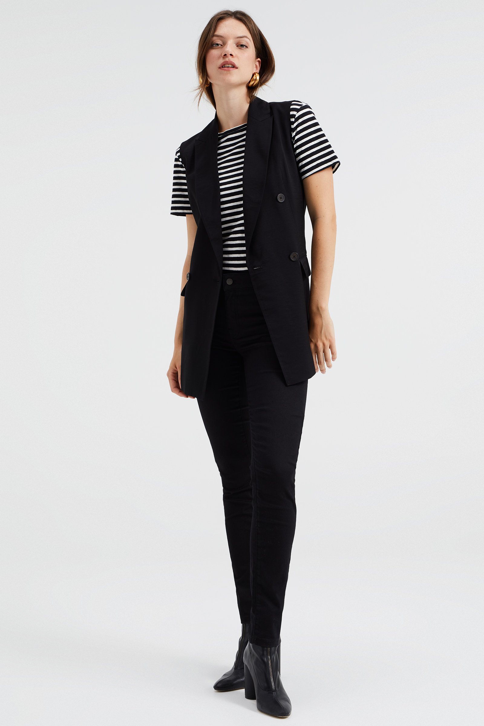 high rise skinny jeans met stretch Blue Ridge Zwart