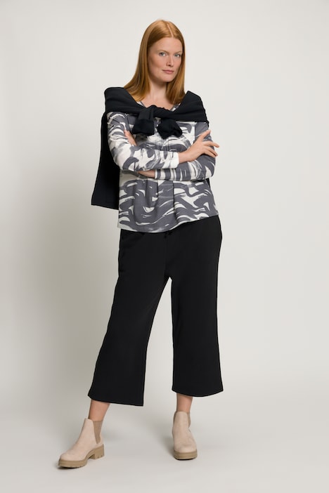 Shirt, Wellen, V-Ausschnitt, Langarm, Biobaumwolle