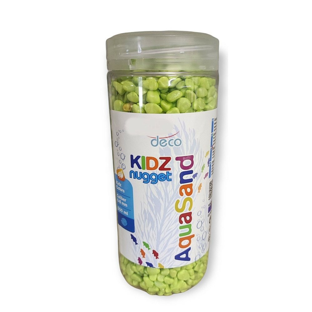 Gravier pour aquariums, vert pomme 500 ml.