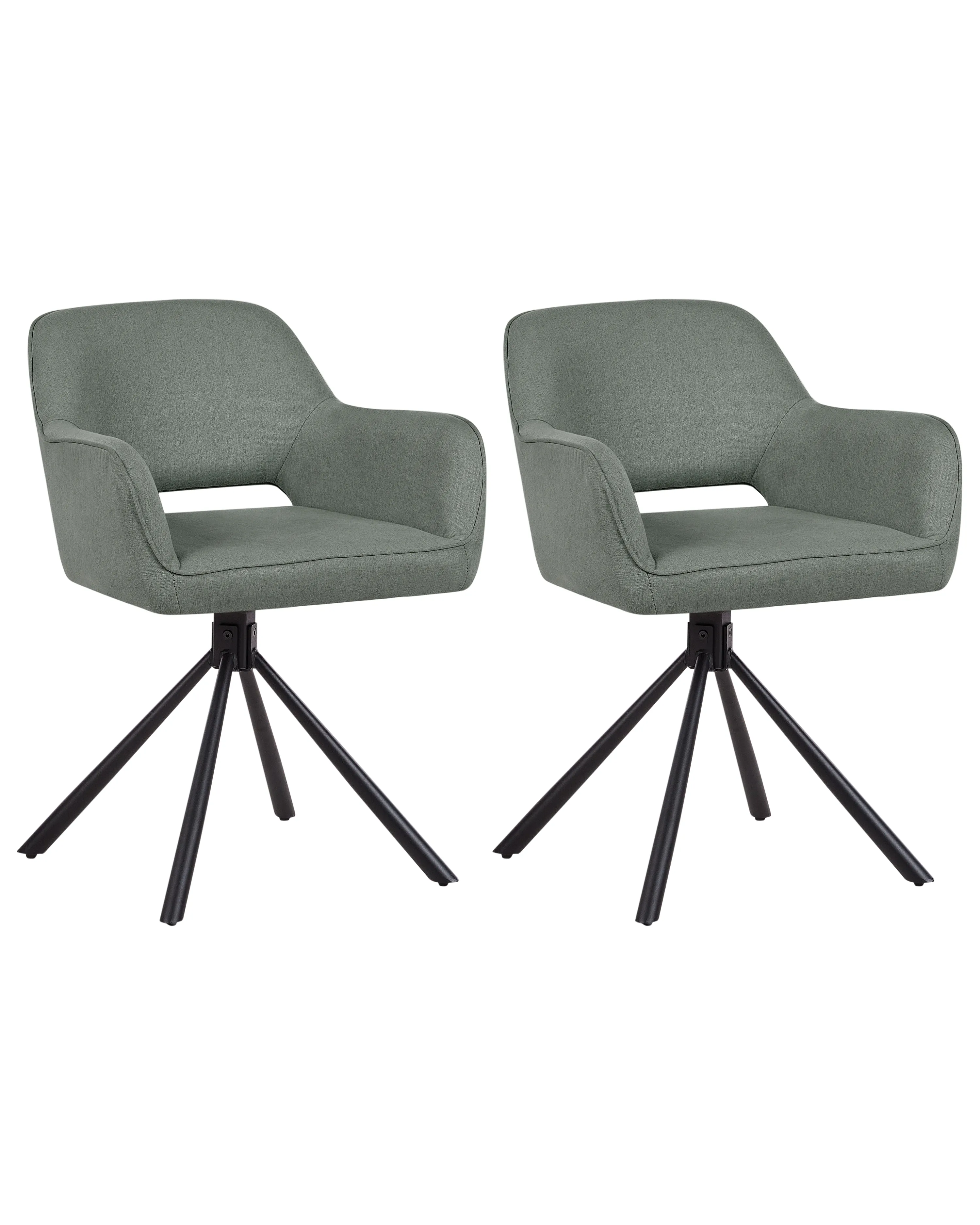 Set van 2 eetkamerstoelen draaibaar LOURES Donkergroen