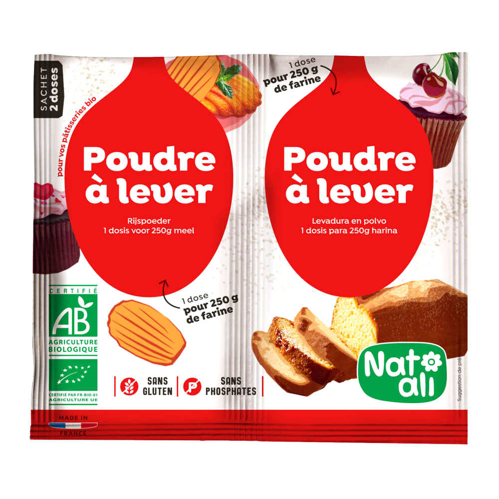 Poudre à lever sans gluten et sans phosphate bio (alternative à la levure)