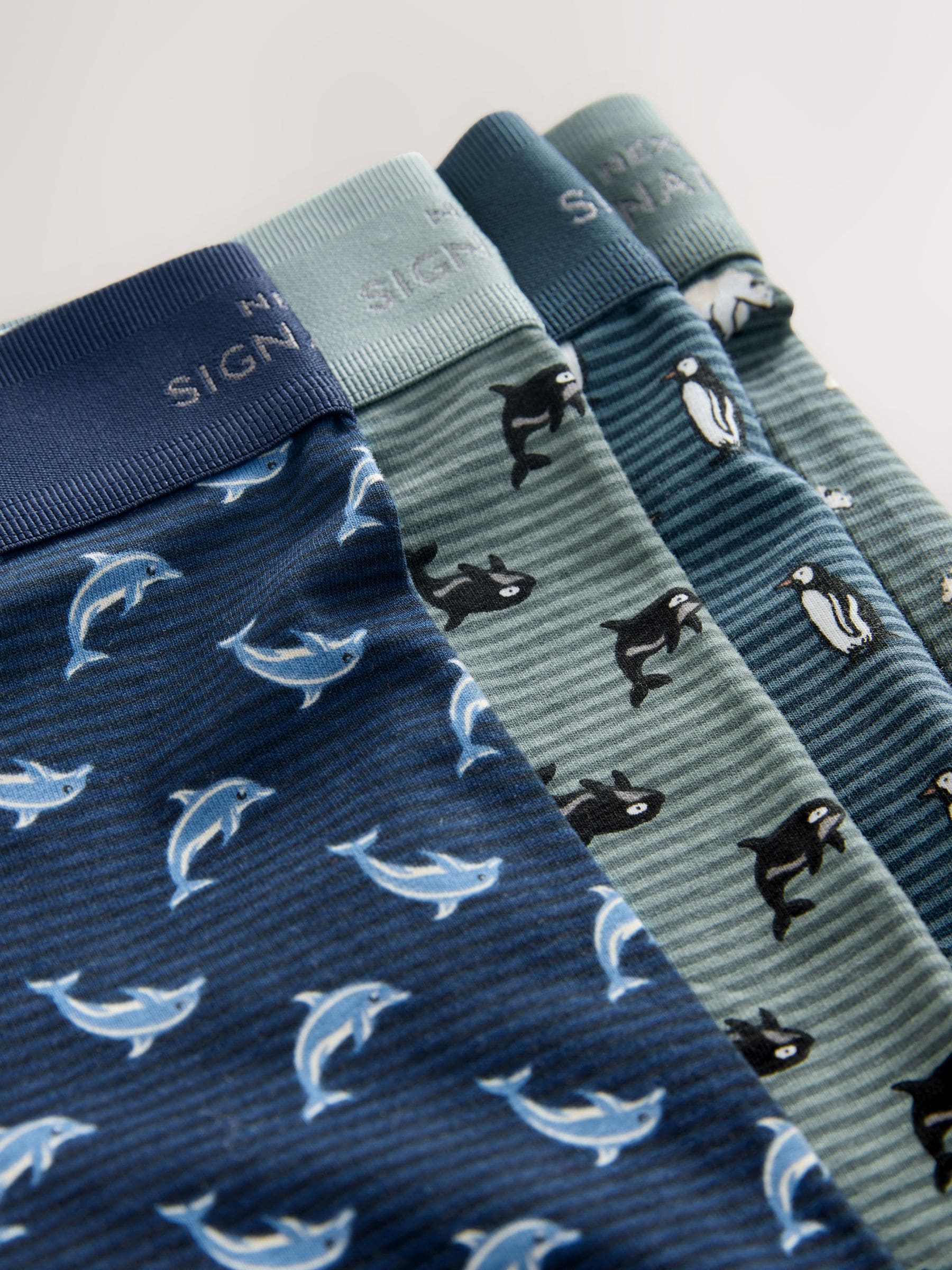 Blauw Animal patroon voor de winter - Verpakking van 4 - Signature boxershorts