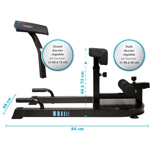 Máquina multifuncional para agachamento profundo Squat Fortius 84 x 48 x 73 cm com encosto duplo