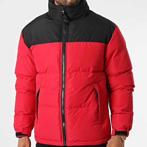 Doudoune Capuche Rouge Noir