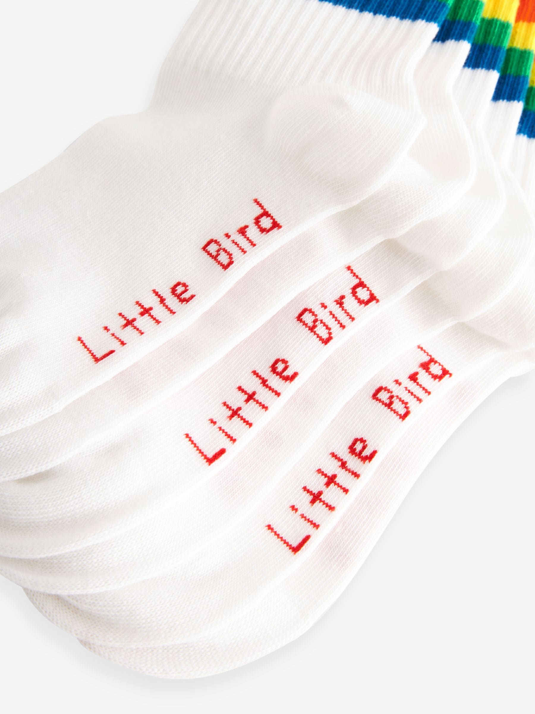 Wit met felle kleur - Little Bird by Jools Oliver set van 3 paar tubesokken met strepen
