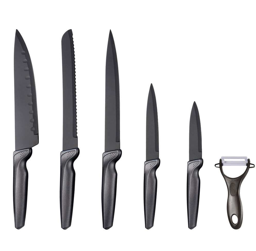 HATEX Küchenmesser Set 6-teilig grau