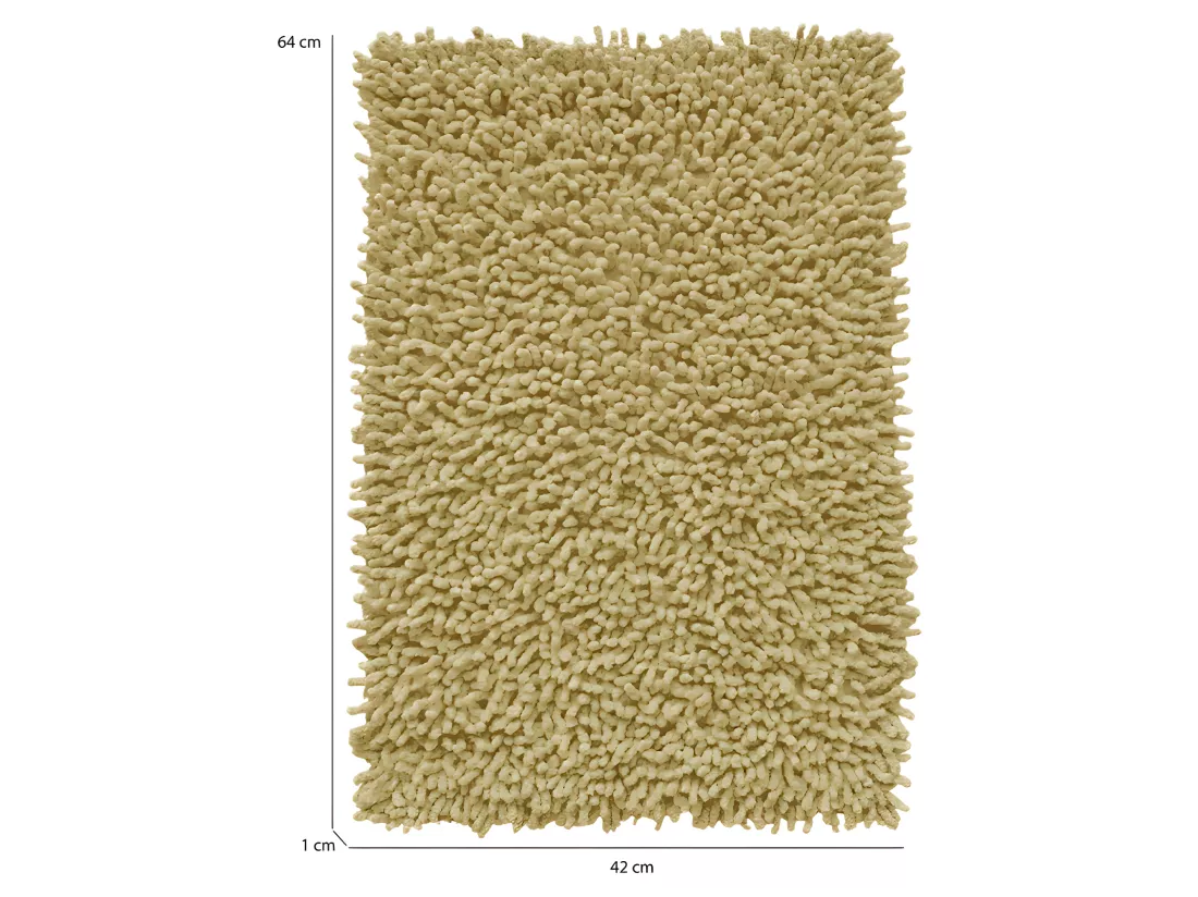 Tapis de salle de bain 40 x 60 cm en coton chenille jaune - NAPOLEON