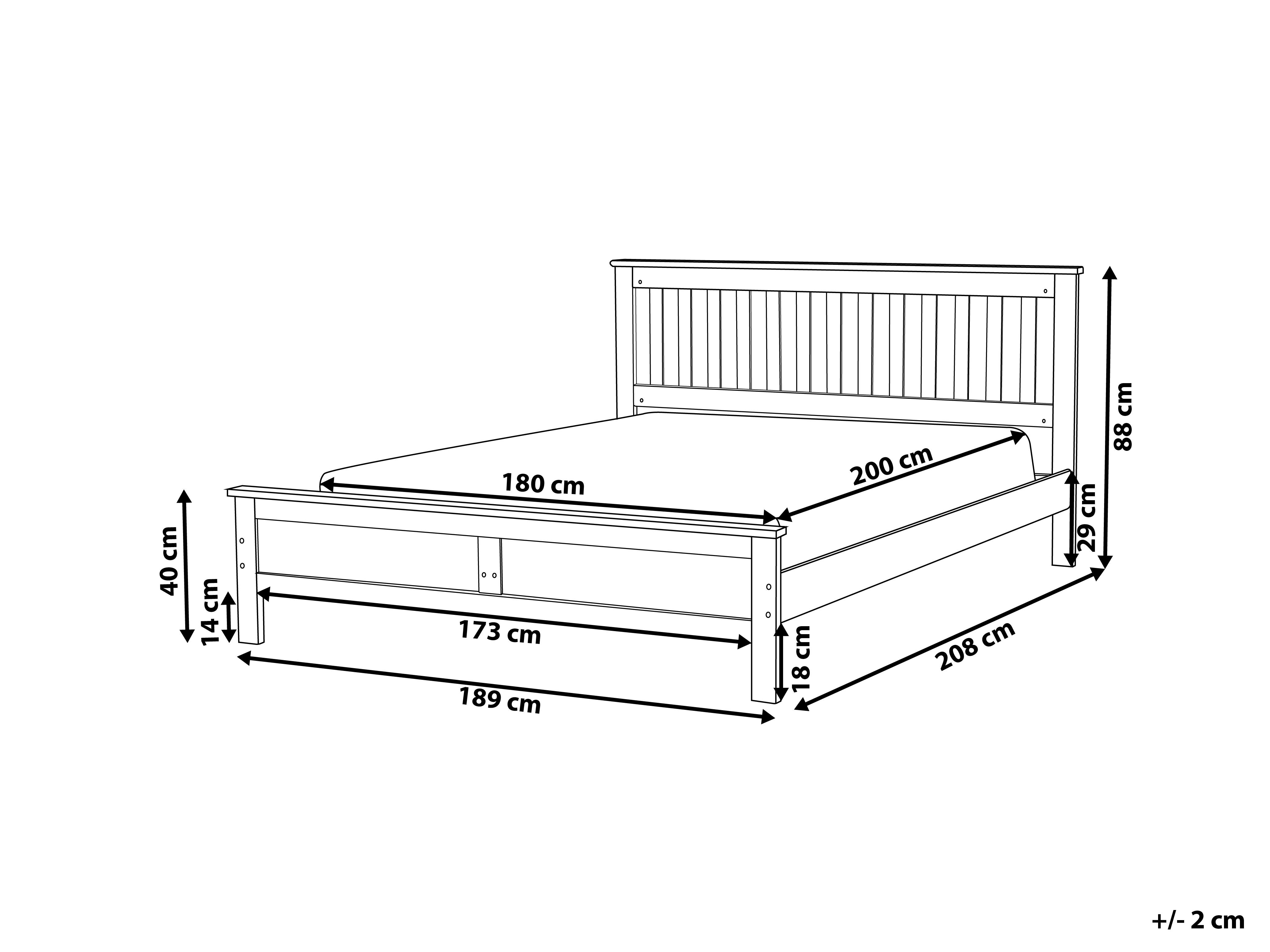 Bed Dennenhout MAYENNE 180 x 200 cm Donkerbruin
