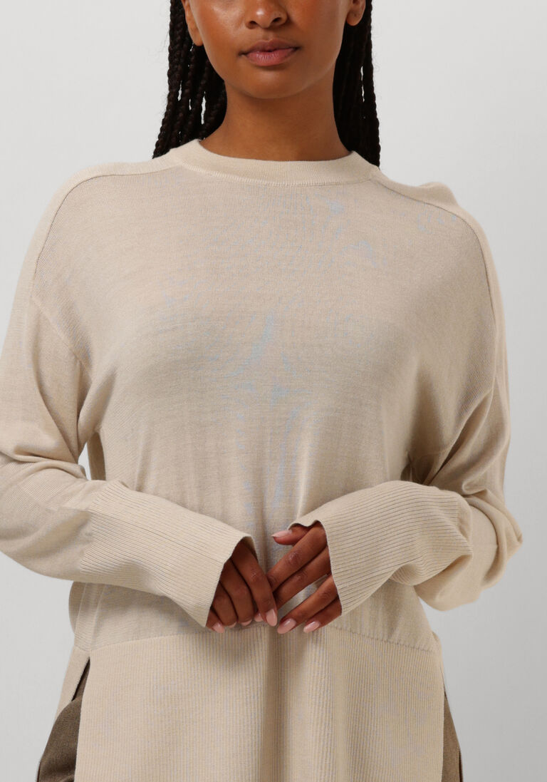 beige ruby tuesday trui vallie soft round neck pullover high border
