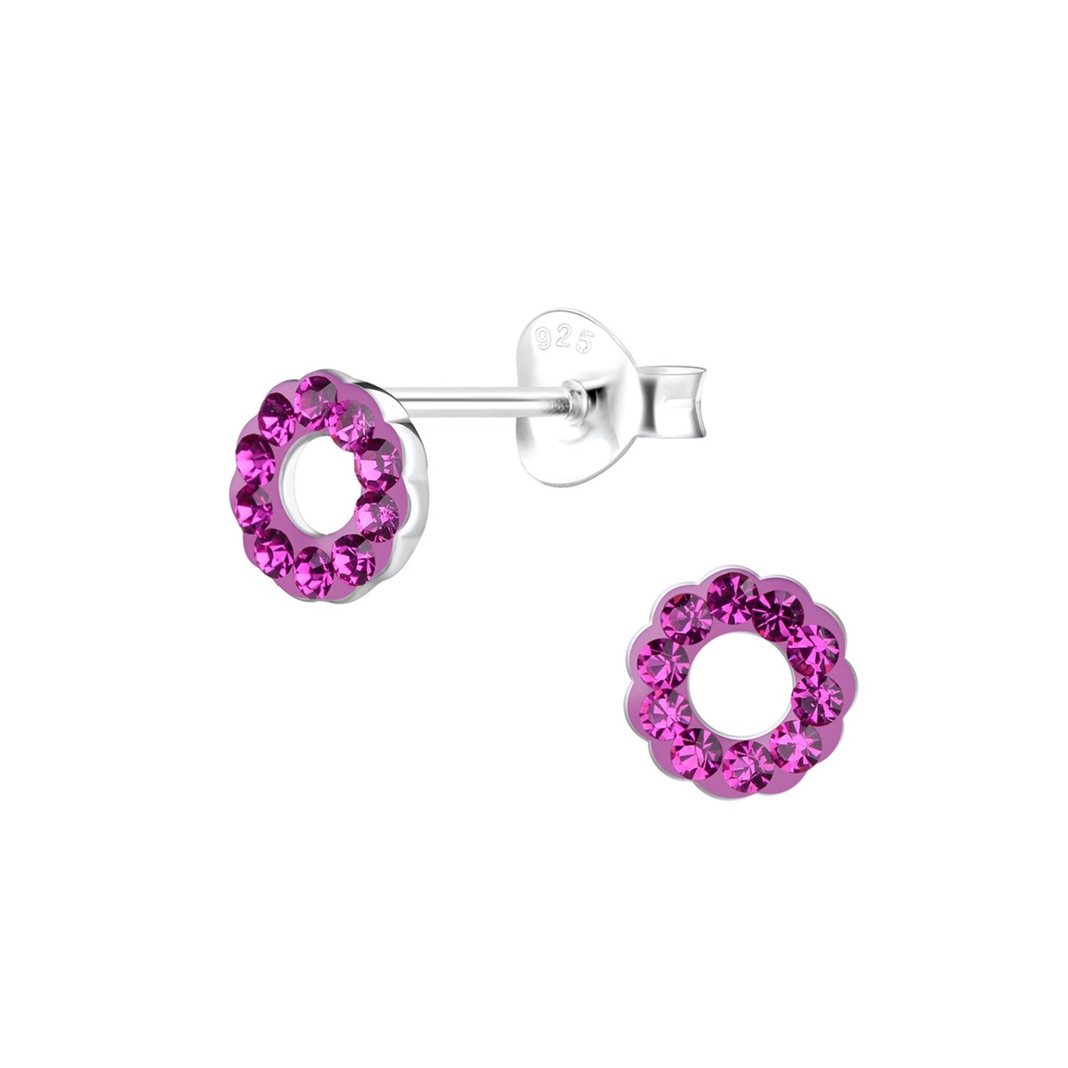 Boucles d'oreilles cristal en argent 925