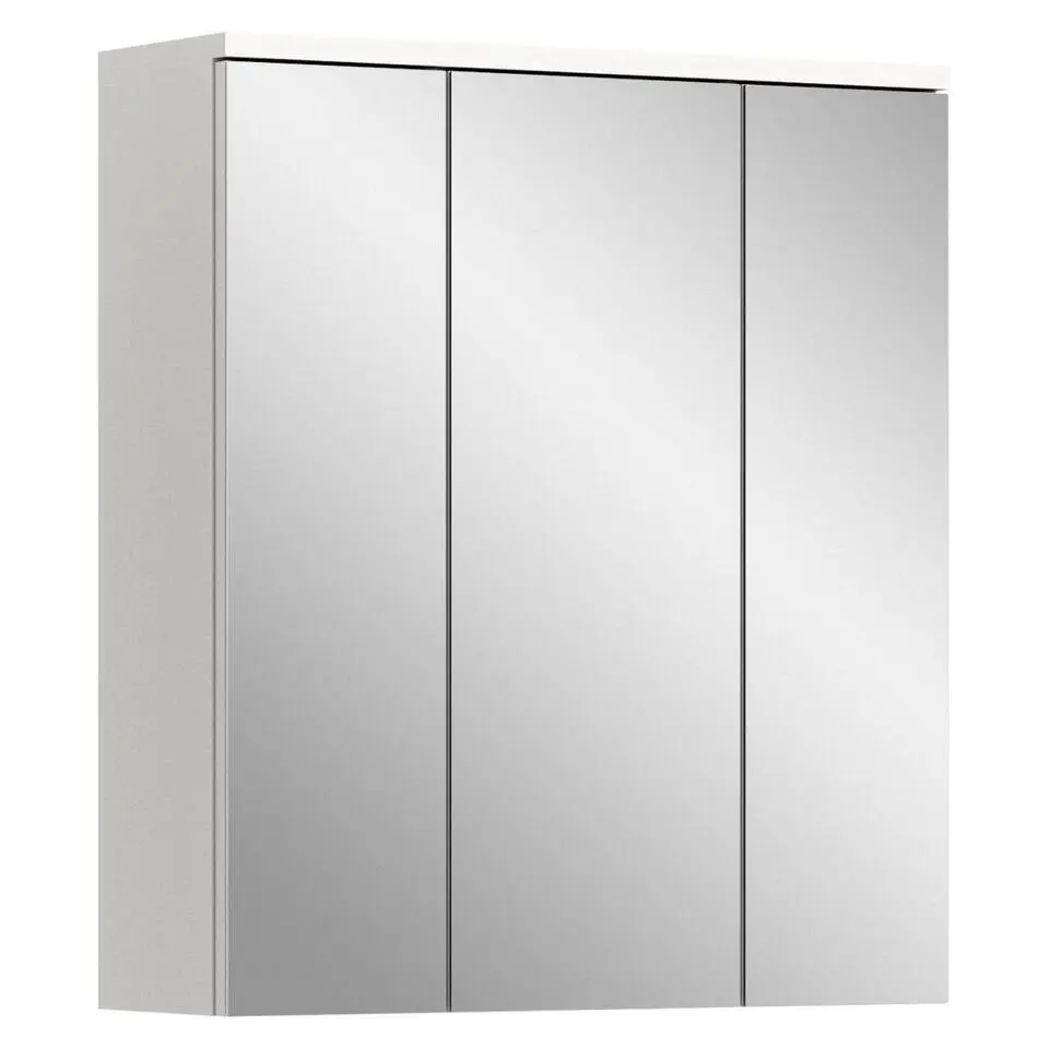 Hioshop Solero spiegelkast 3 spiegeldeuren wit hoogglans- wit