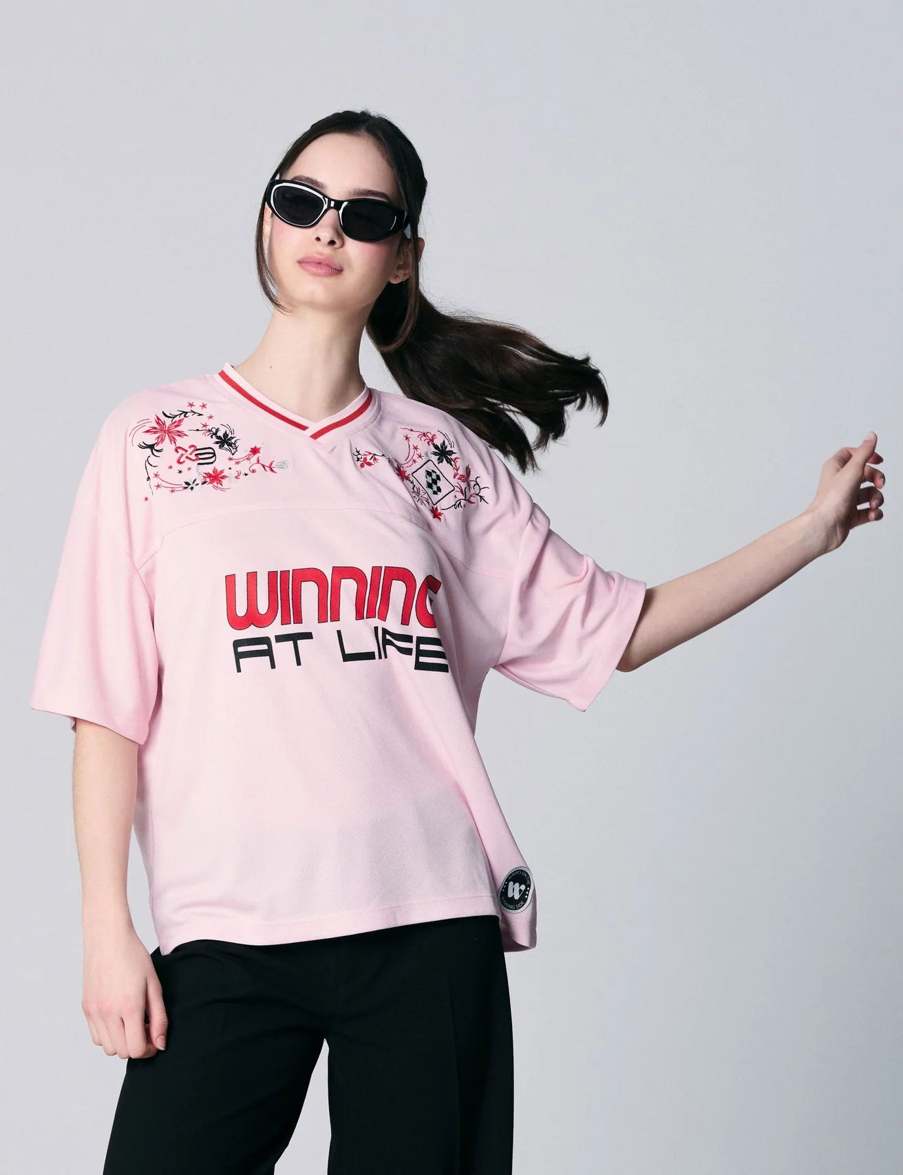 Maillot de foot à message rose