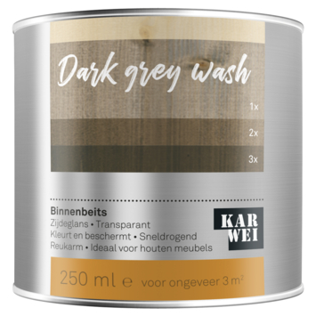 KARWEI binnenbeits transparant dark grey wash 250 ml
