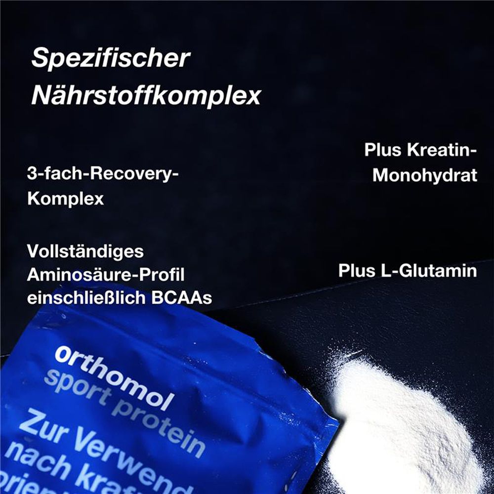 Orthomol Sport protein - Regeneration nach dem Kraftsport - Eiweißpulver mit Kreatin und BCAA - Vanille-Geschmack - Pulver