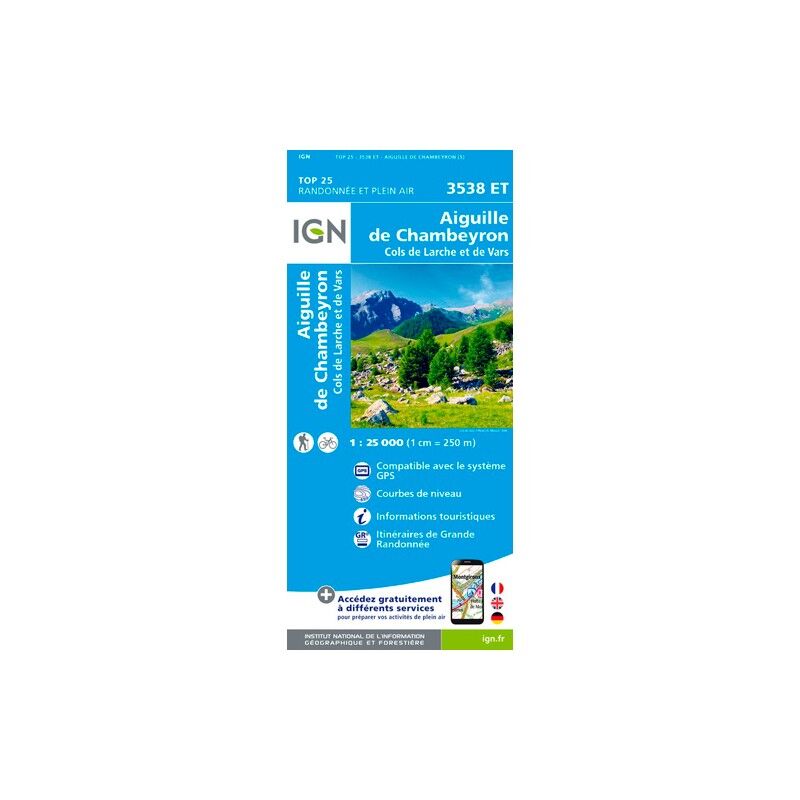 Aiguille De Chambeyron-Cols De Larche Et De Vars - Carte topographique