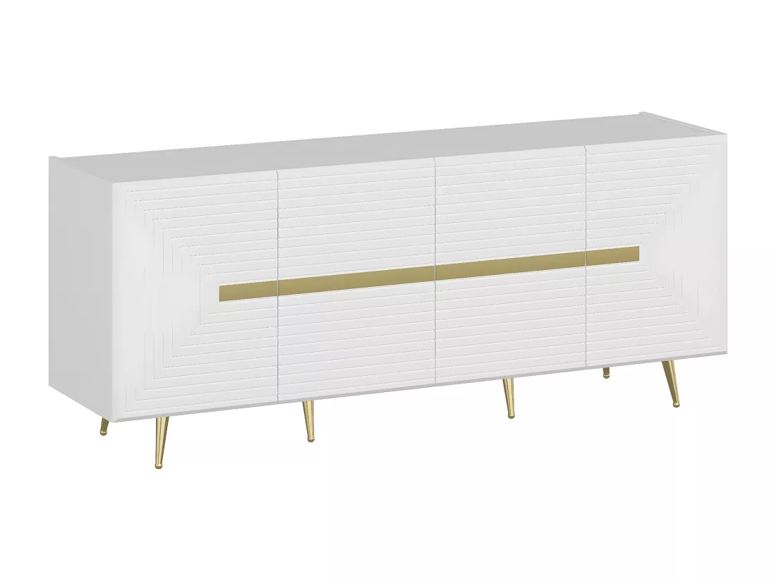 Buffet avec 4 portes en MDF - Blanc et doré - MOLYA de Pascal MORABITO