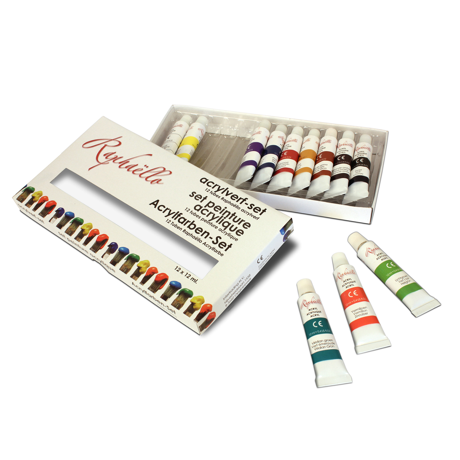 Acryl-Farbenset - 12 Farben - 12 ml