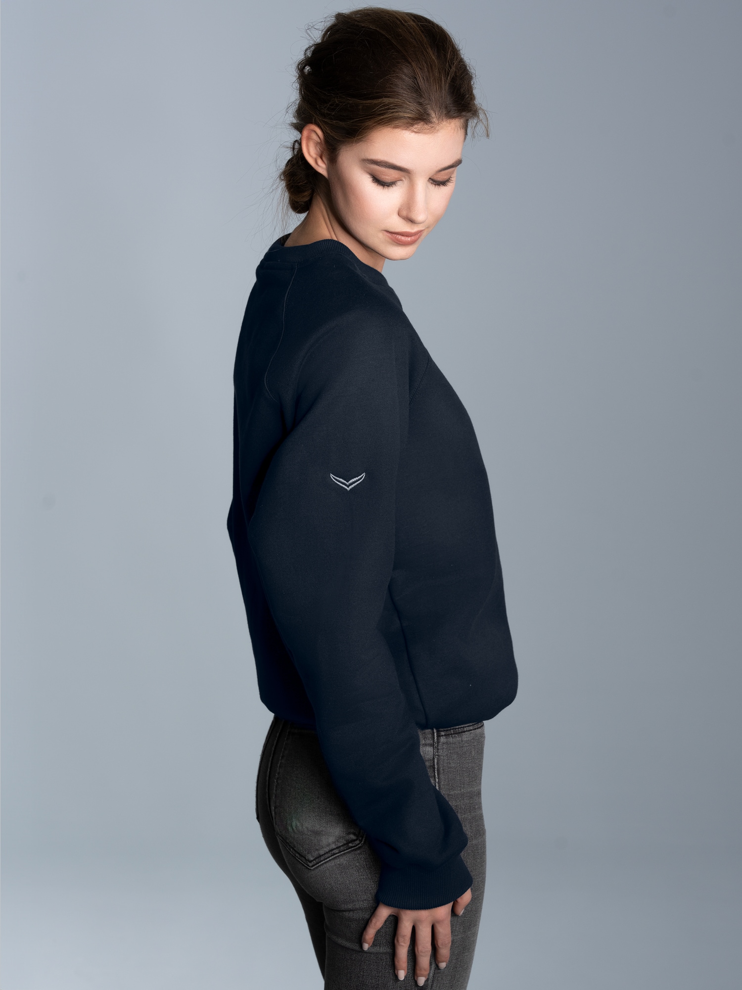 Sweatshirt mit angerauter Innenseite Navy