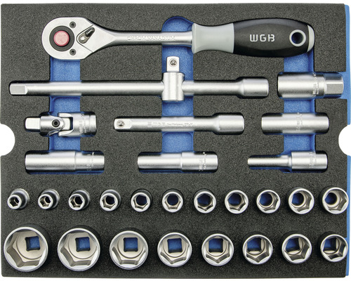 Werkplaatswagen Industrieel 712 x 943 x 466 mm 7 laden - incl. 9 gereedschapsmodules blauw 140-delig