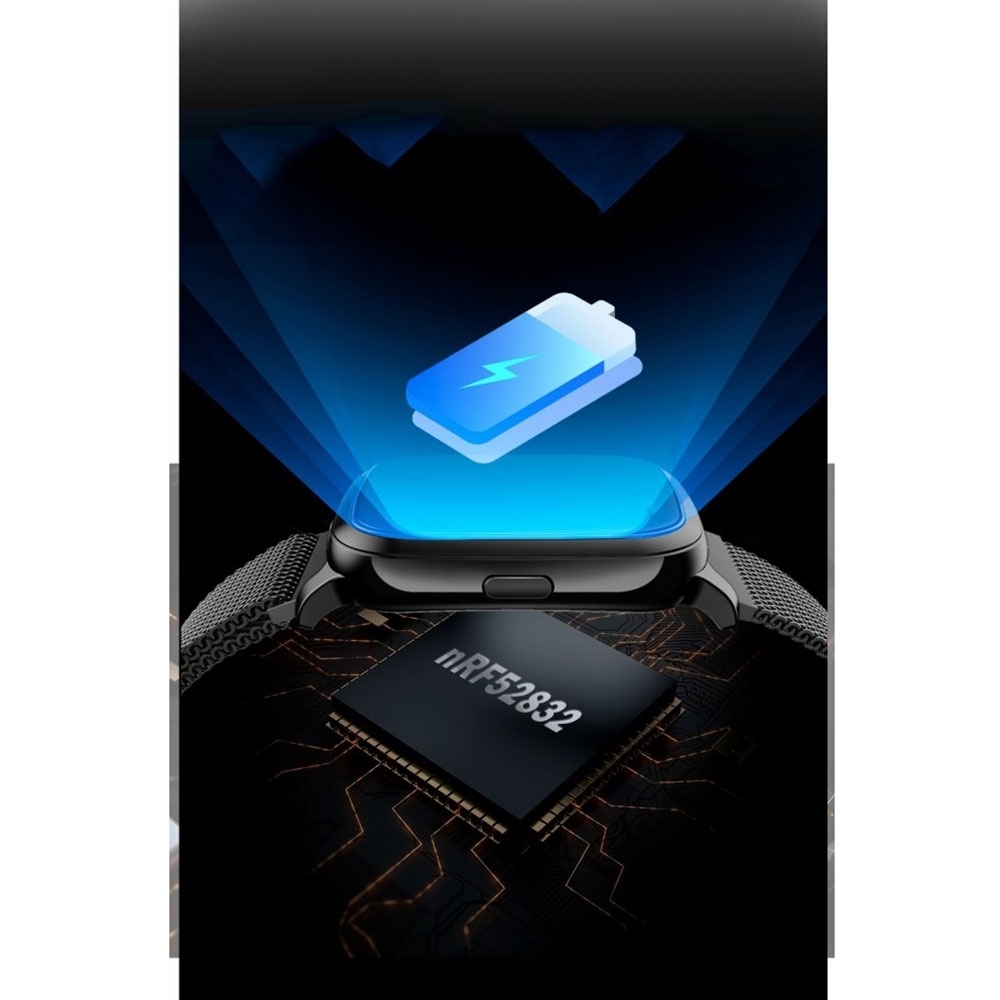 Spritzwasserfester Fitness Tracker Smart Watch mit Herzfrequenz- / Körpertemperaturmessung und 1.3