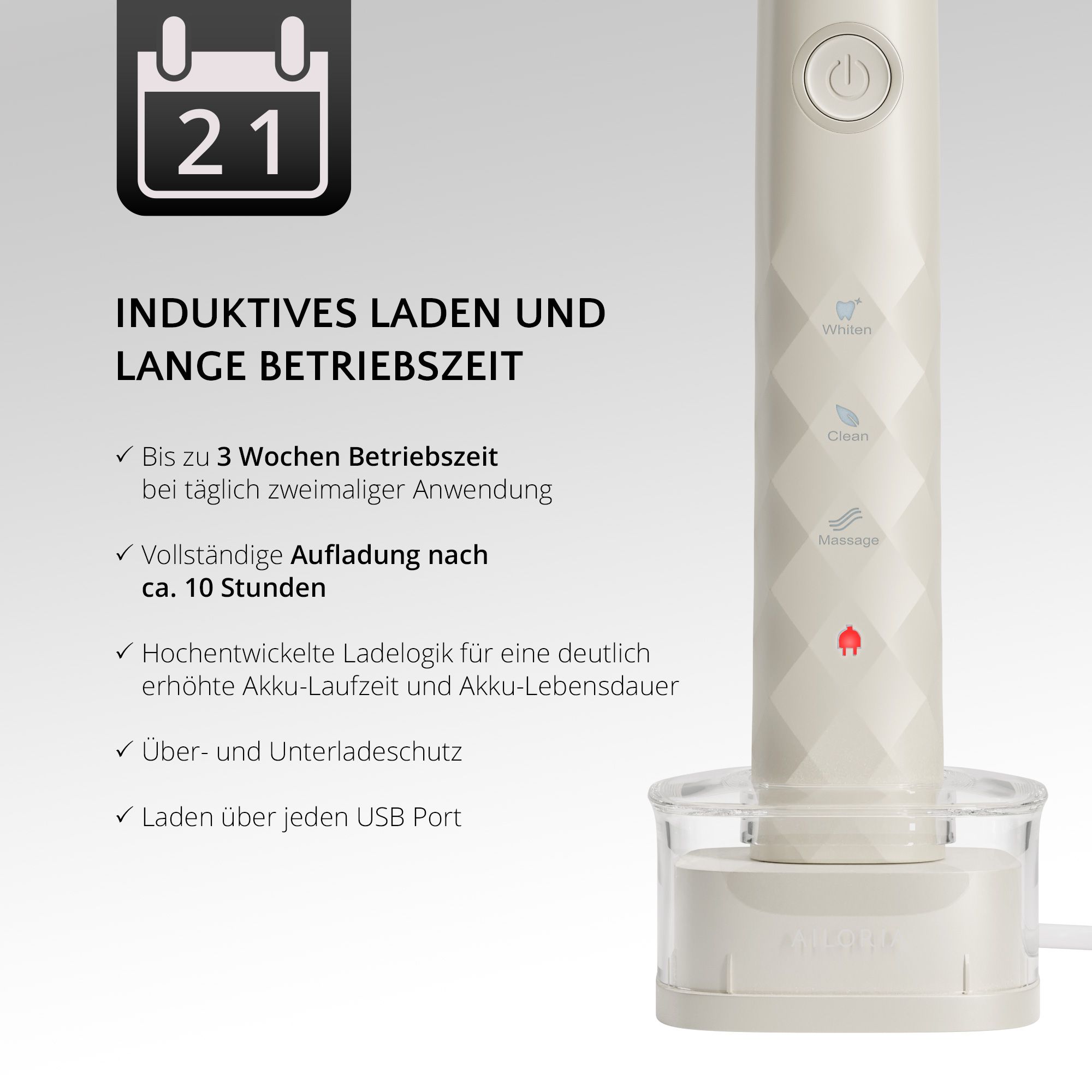 AILORIA SHINE BRIGHT USB-Schallzahnbürste
