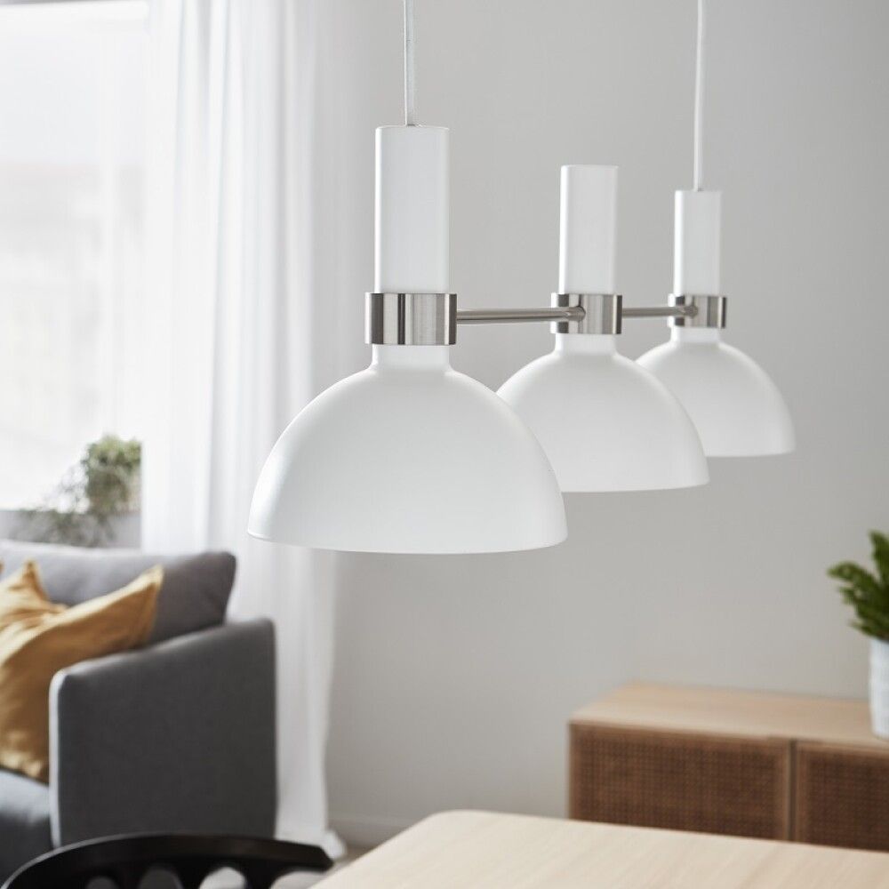 TAKLAMPA MARKSLÖJD LARRY 3 HVIT/STÅL