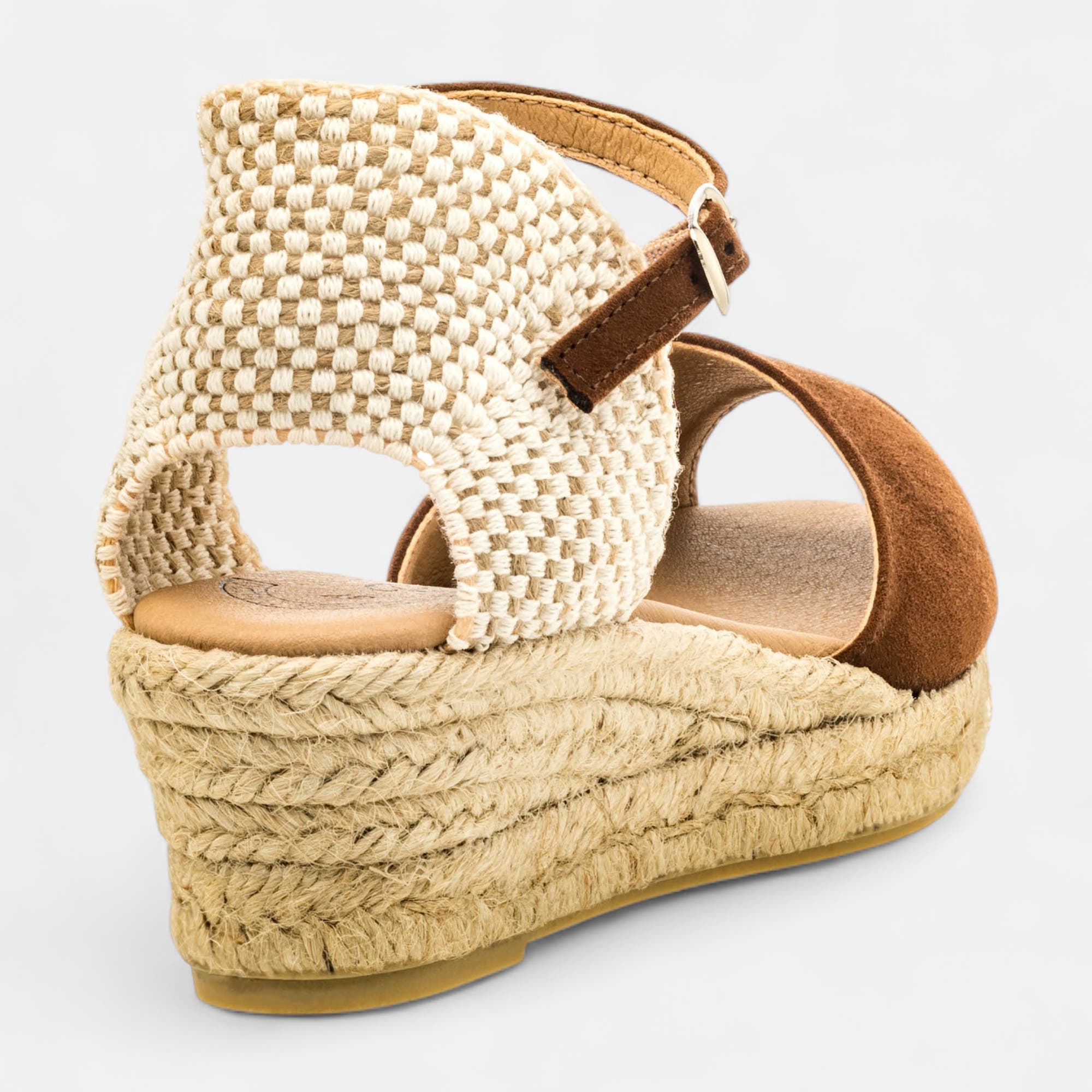 Espadrilles à talon compensé Femme marron