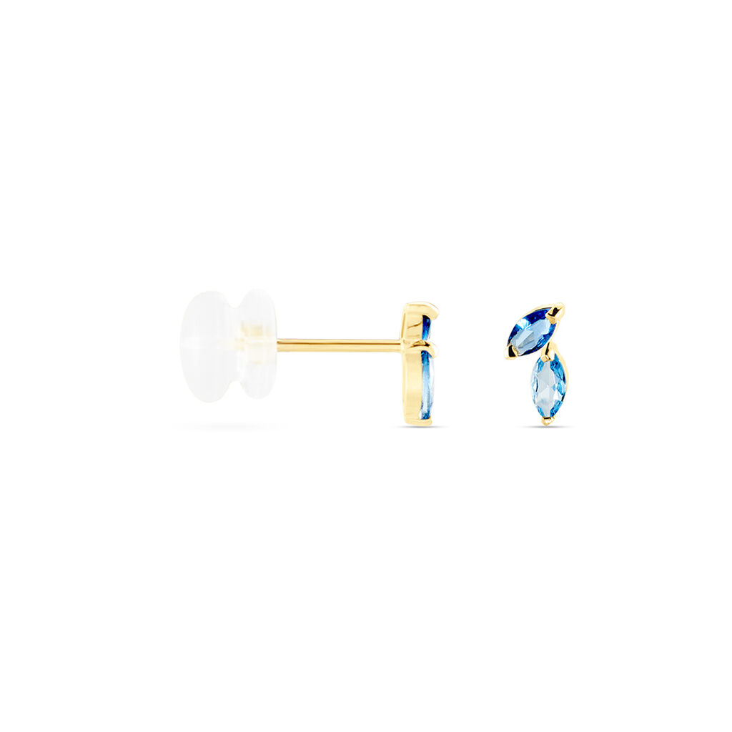 Boucles D'oreilles Puces Pelya Or Jaune Oxyde De Zirconium