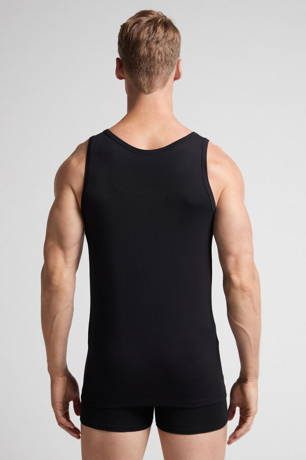 Camiseta sem mangas com gola redonda