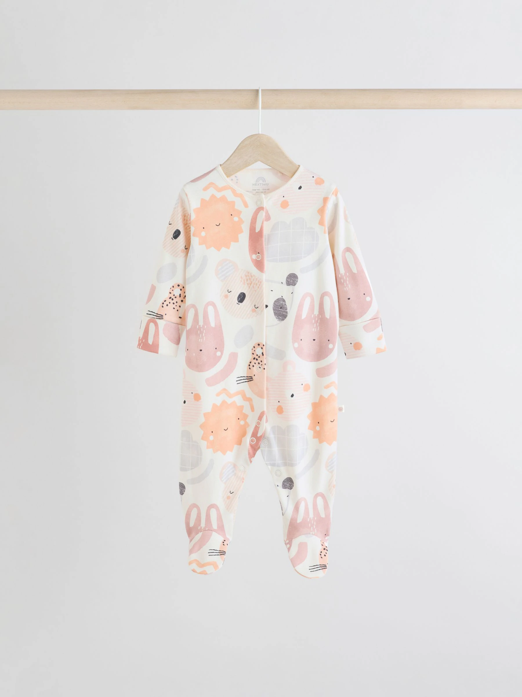 Multi - Verpakking van 4 babypyjama's met dierenprint van 100% katoen (0 mnd - 2 jr)
