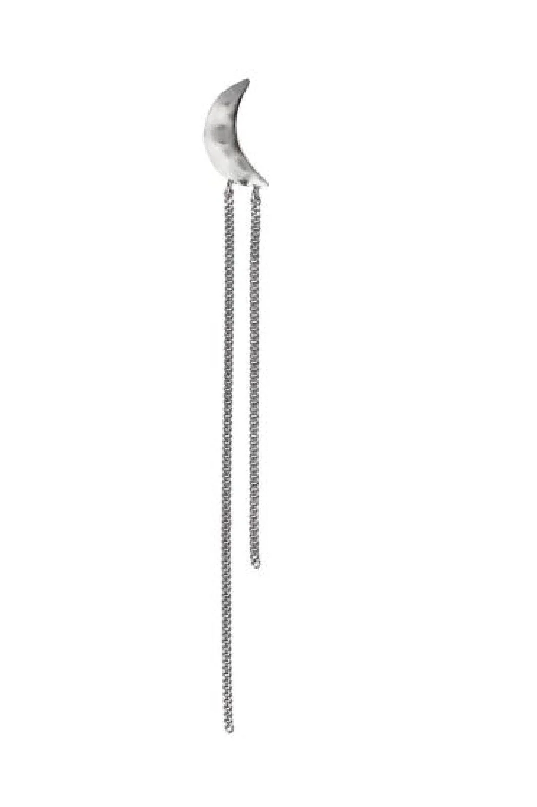 Stine A Bella Moon Earring With Long Chains Silver