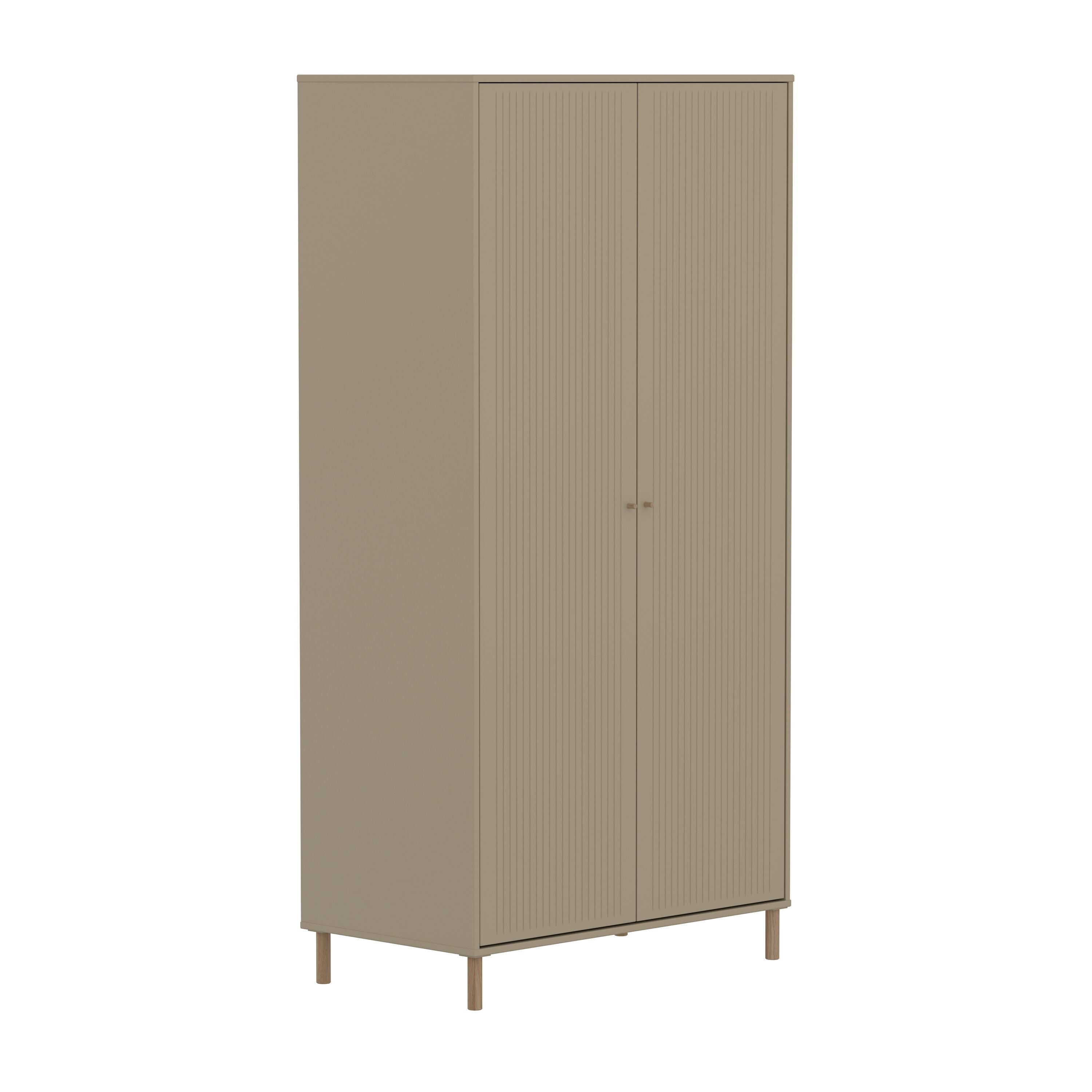 SAGA Schrank groov front oat,oak kno/Füs - Oat / B: 100.0 cm x T: 55.0 cm x H: 200.0 cm